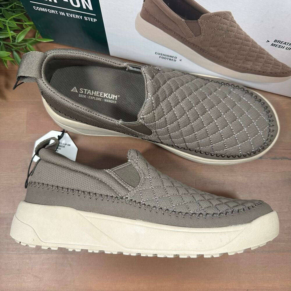 Staheekum Women's Quilted Slip‎ On Shoes Taupe Size 8